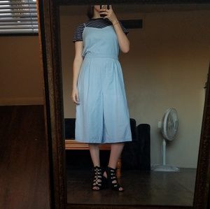 Light Blue, Spaghetti strap, V-neck Romper